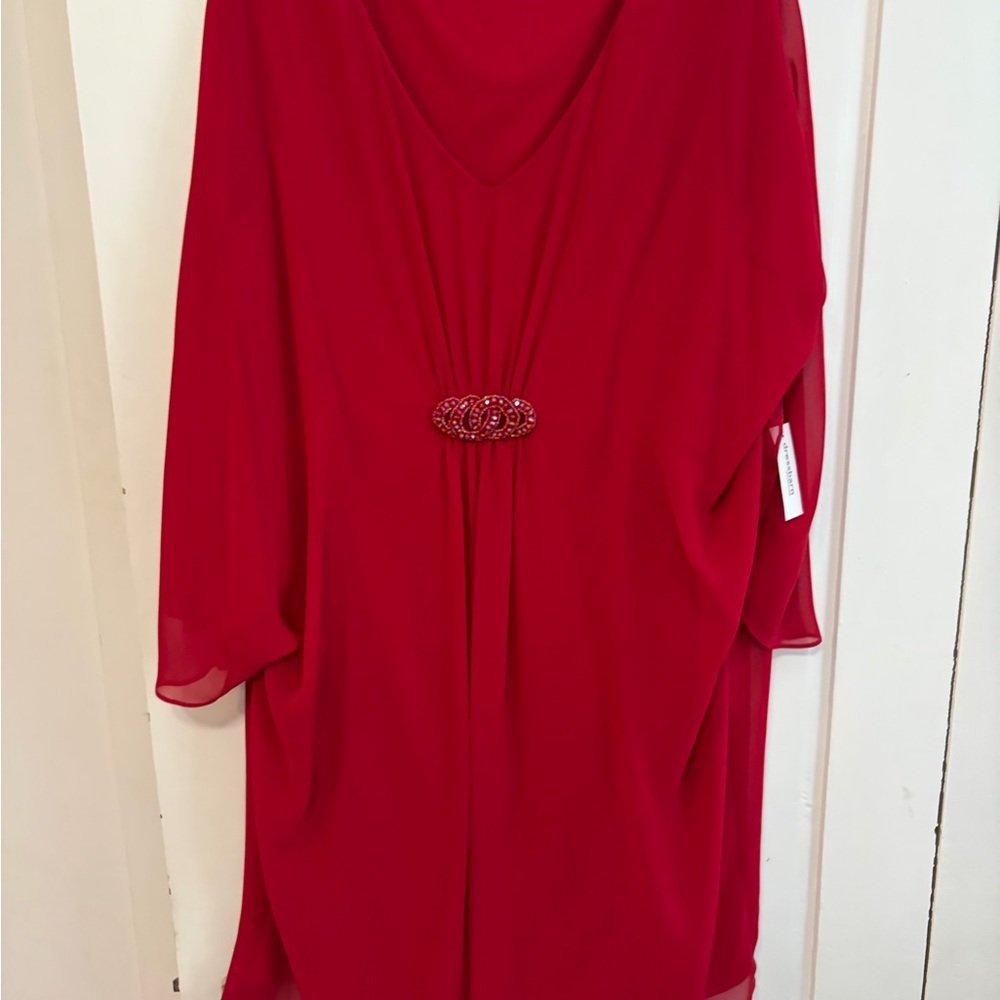 Connected Apparel Vibrant Red Tunic Top